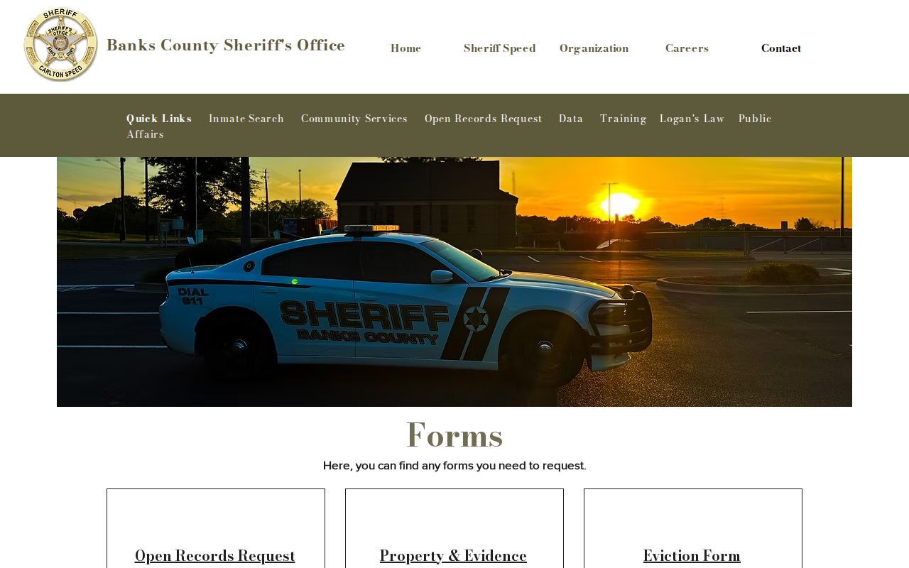 Banks County released mugshot and open records forms