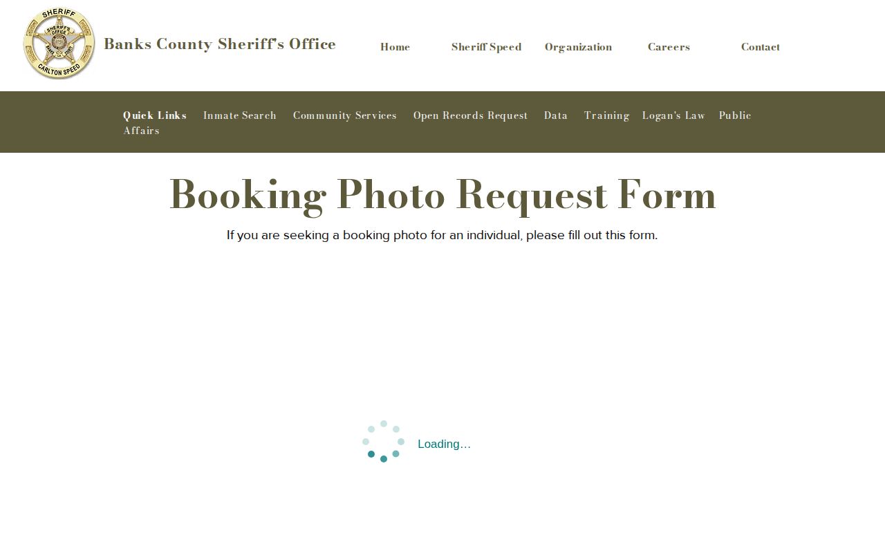 Banks County released inmate booking photo request