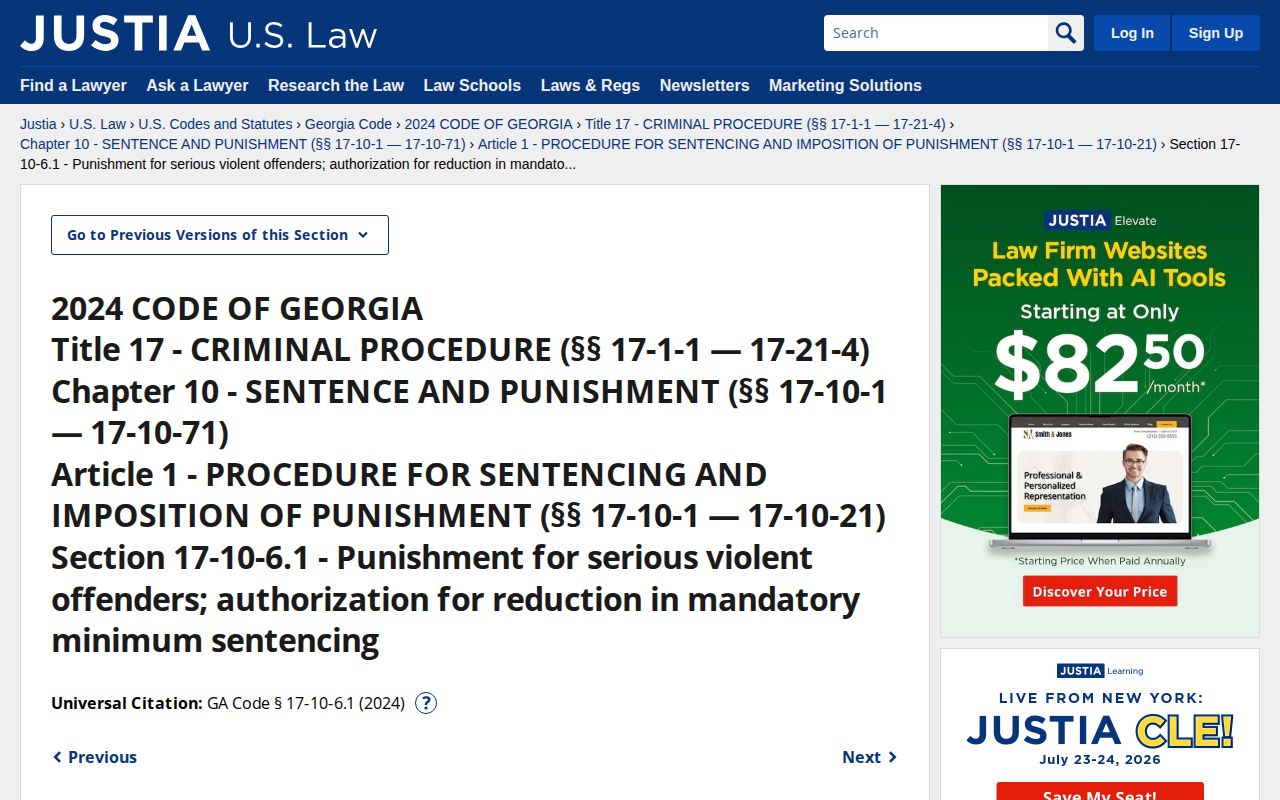 Banks County serious violent felony release date limits